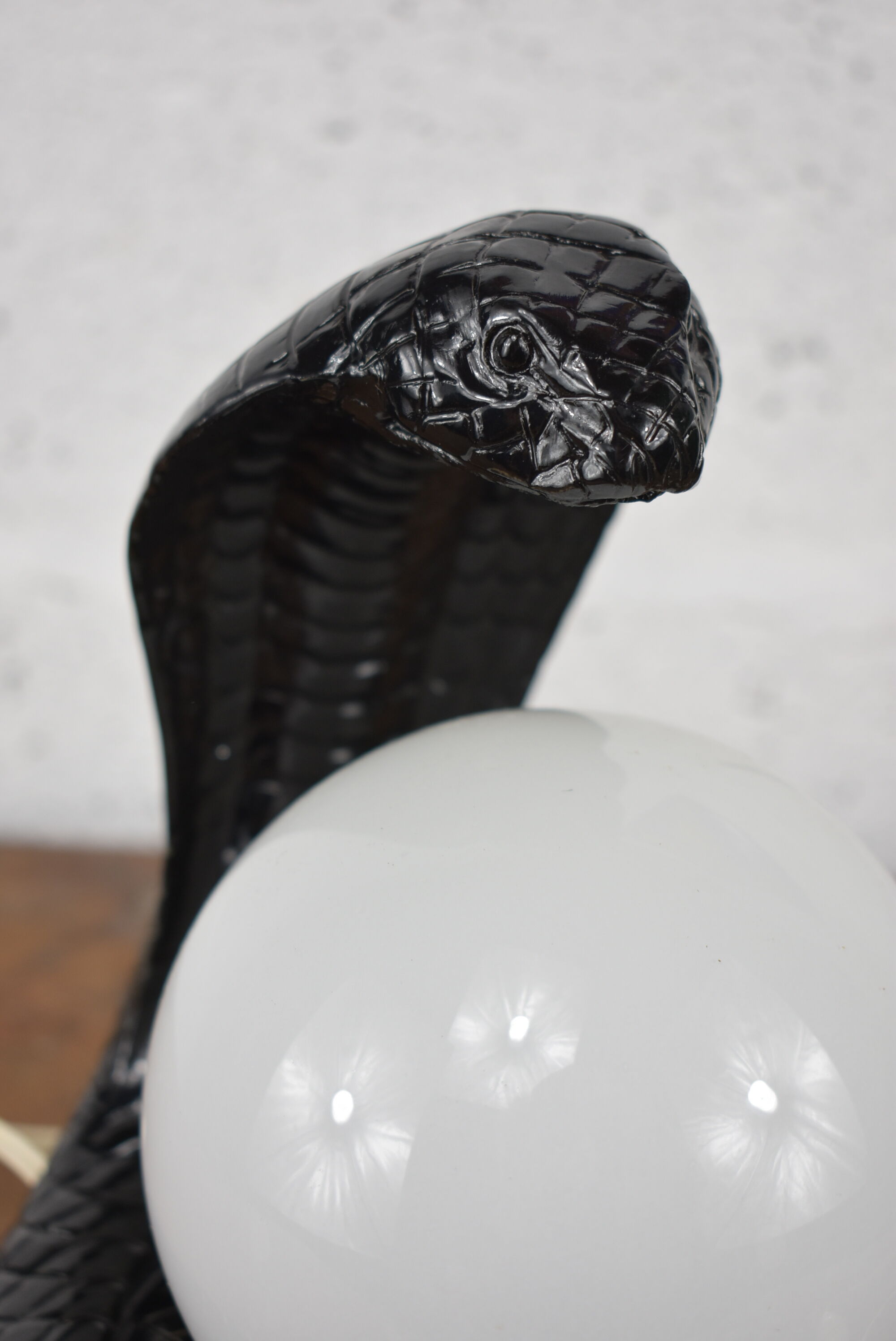 Vintage cobra lamp in black resin