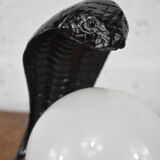 Vintage cobra lamp in black resin