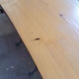 Large bistro table wooden top and cast iron bases -2m56
