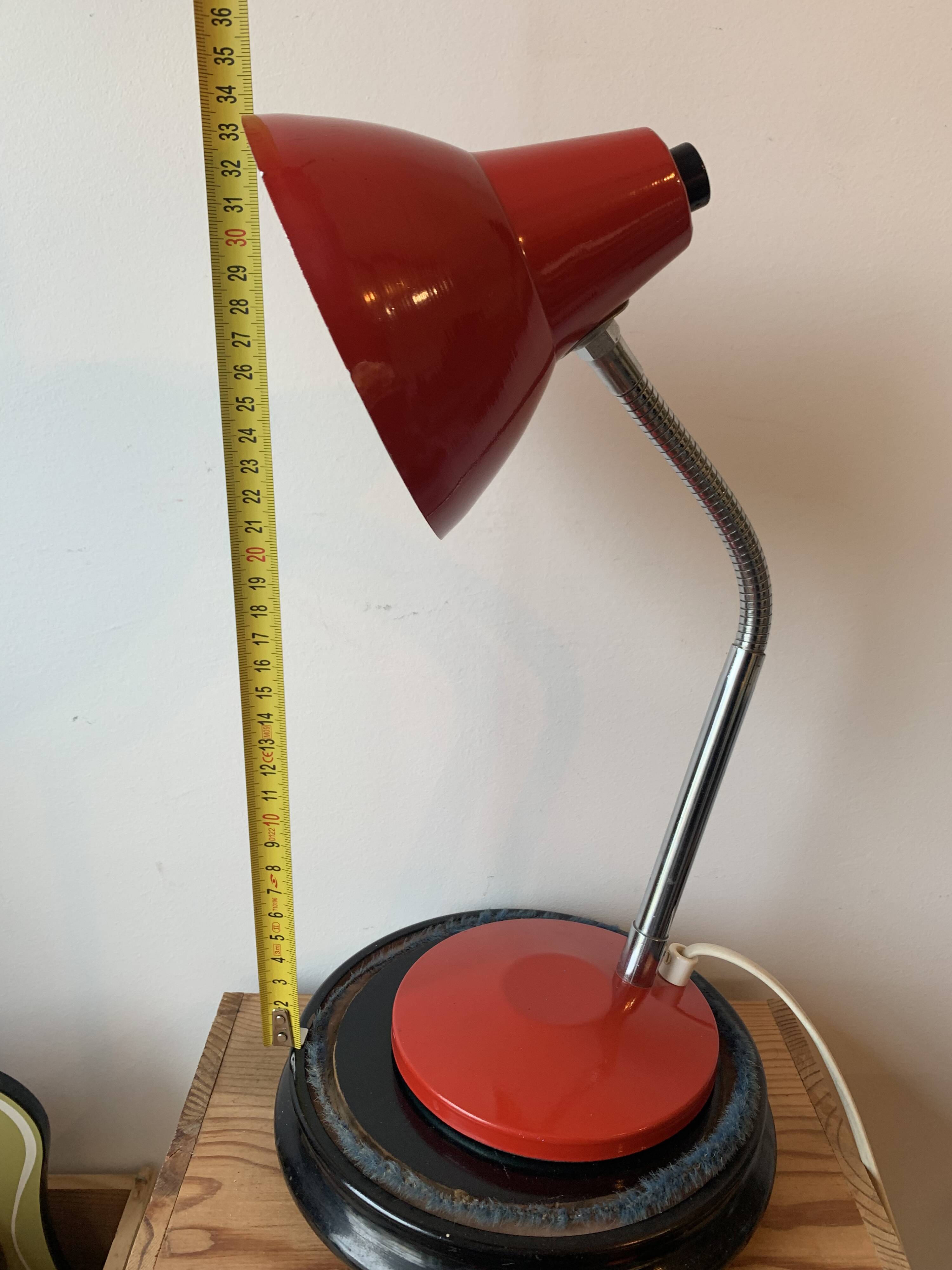 Vintage Red Metal Retro Lamp