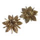 Paire appliques fleur métal doré