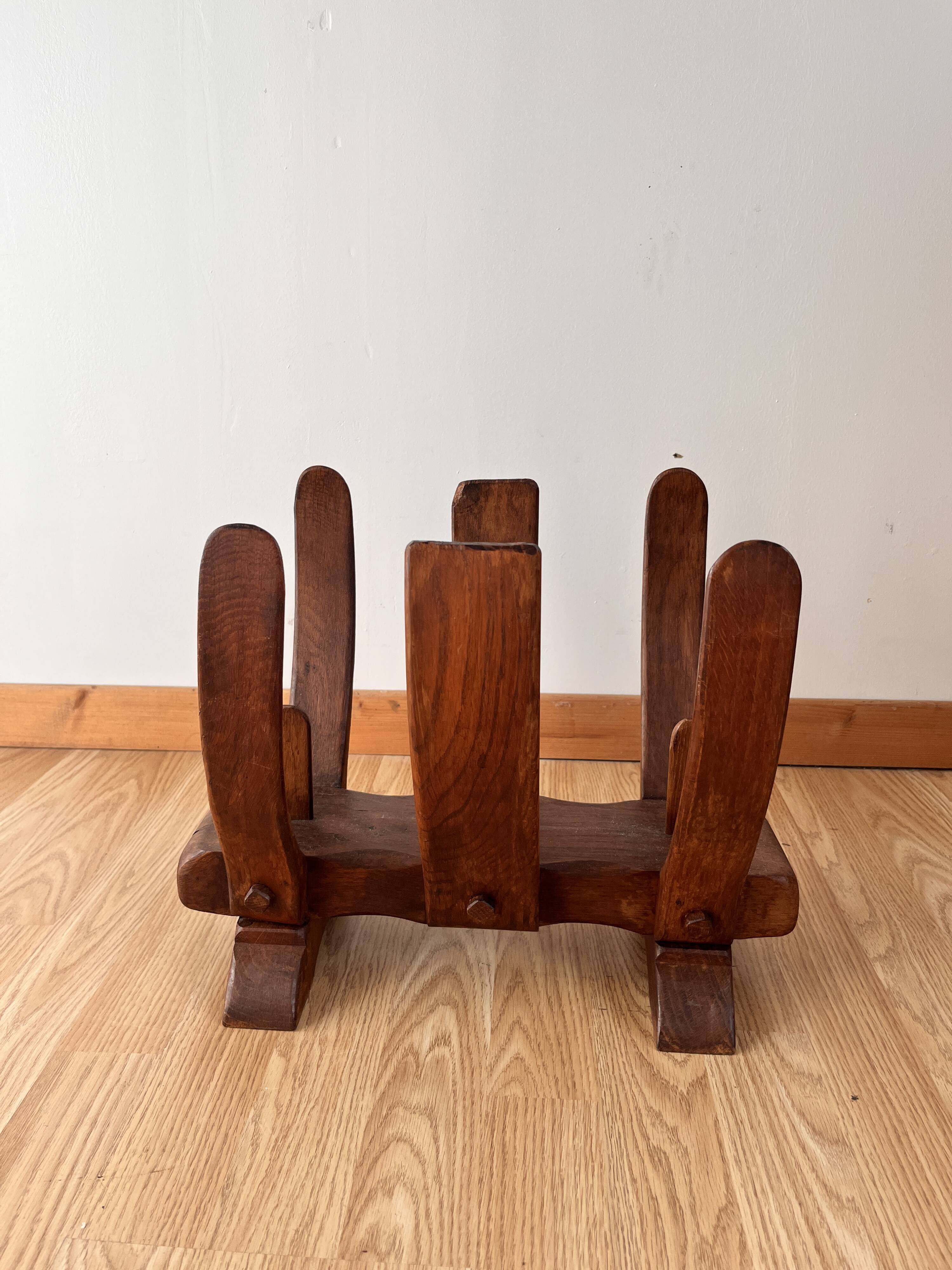 Brutalist magazine rack by Guillerme and Chambron