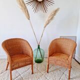 Rattan armchairs