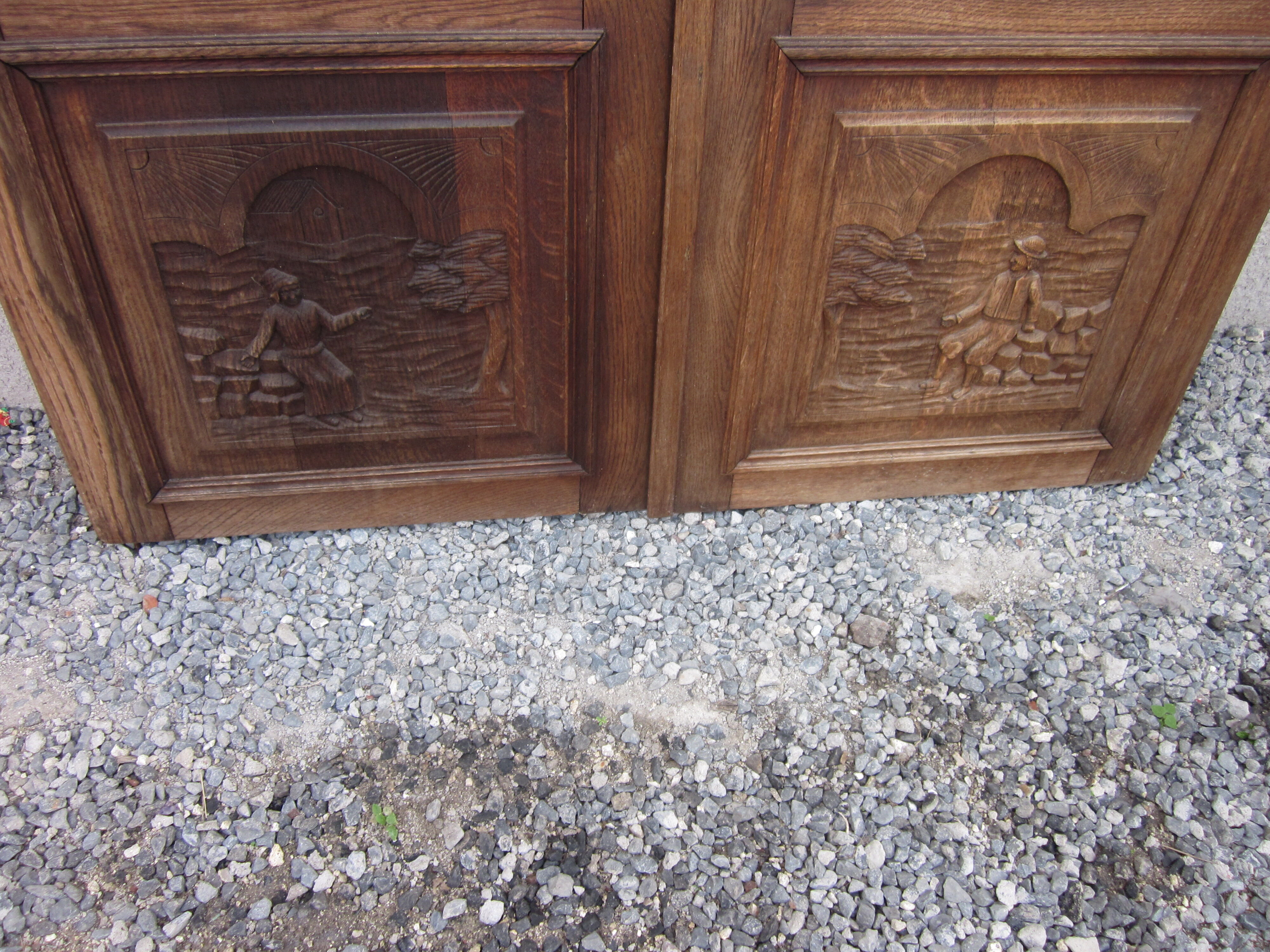 Pair of old carved wooden doors
