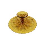 Vintage orange amber cake dish present dish pressed glass 27cm