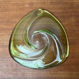 Mid-century modern crystal fruit bowl by Rene Delvenne for Val Saint Lambert, Belgium, 1960s.