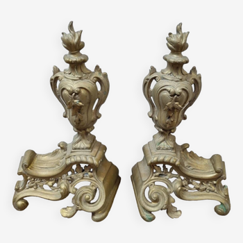 Chenets Louis XVI bronze