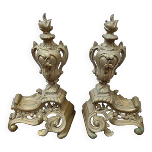 Chenets louis xvi bronze