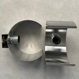 Pair of Space Age brushed metal wall lights