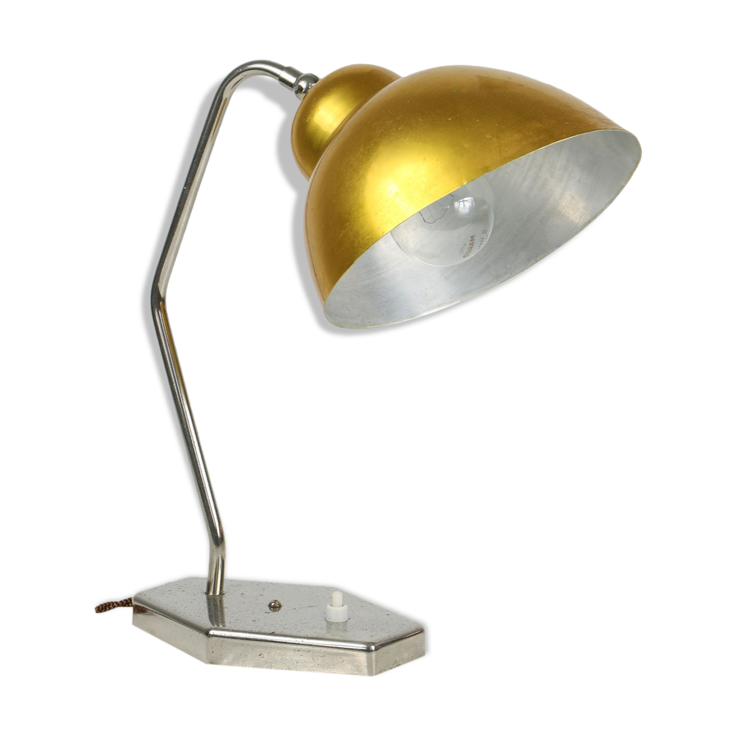 Mid-Century Gold Table Lamp, 1960s