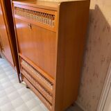 Secrétaire scandinave bois rotin