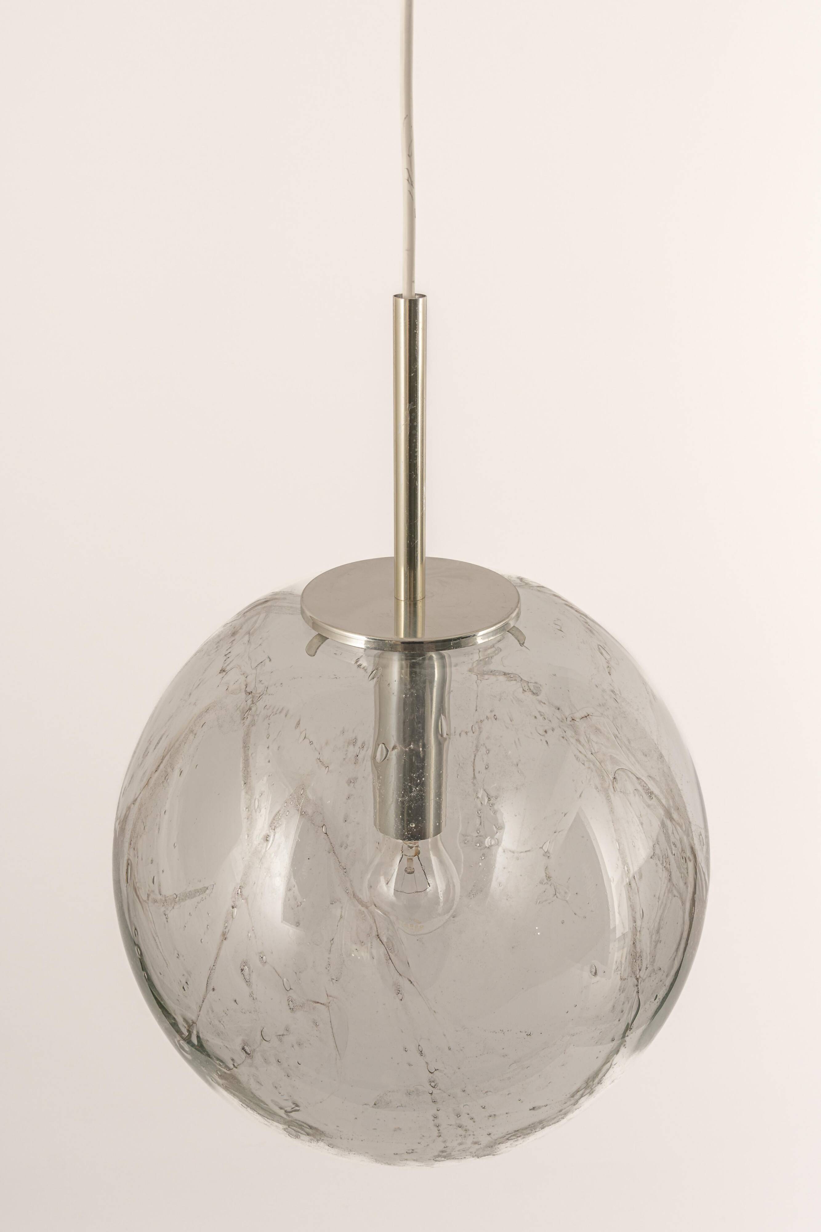 Large Murano ball pendant light by Doria, Germany, 1970s.