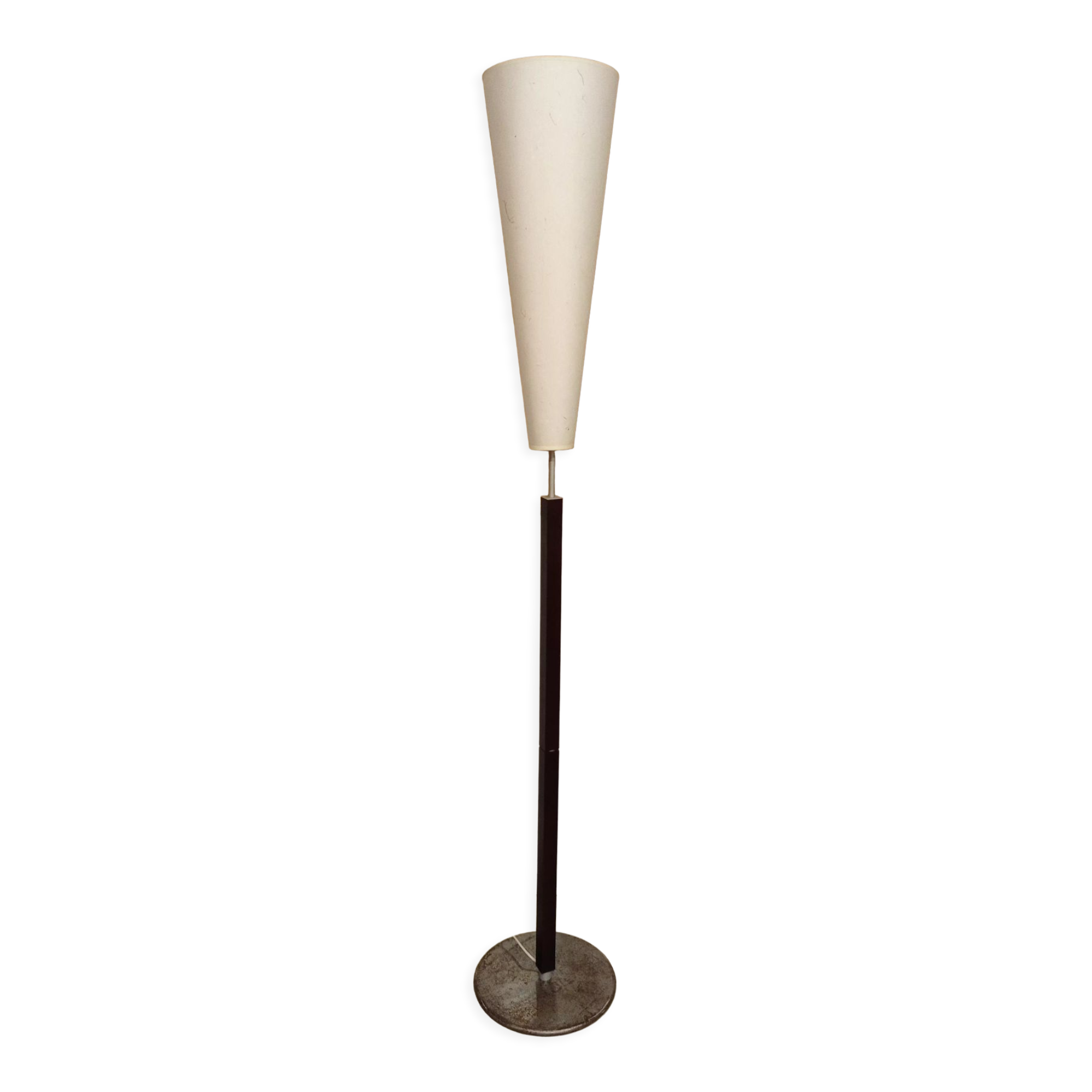 Wood and metal floor lamp