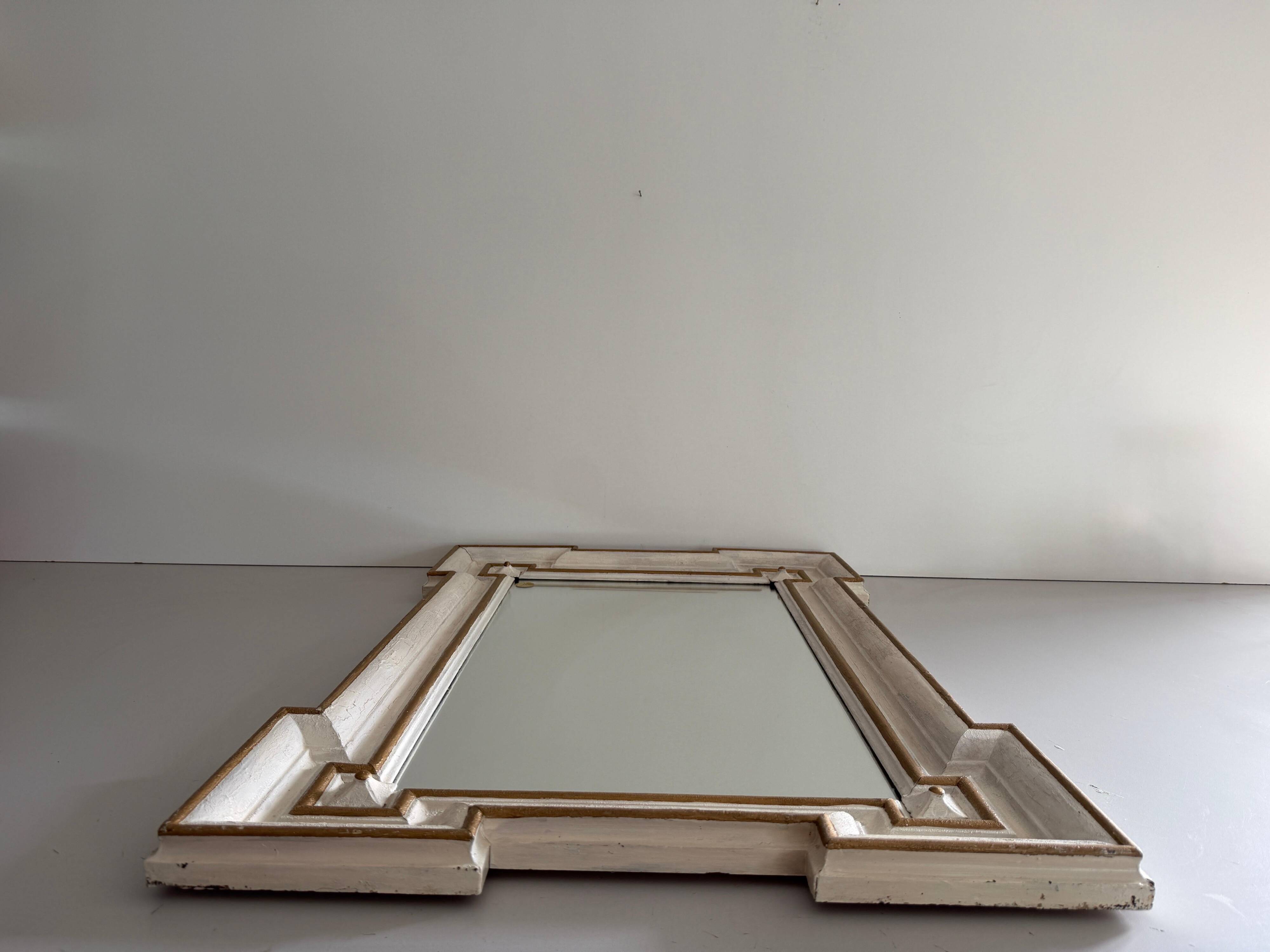 Art Nouveau wall mirror with a coloured gold frame by Meissen, 1930s, Germany.