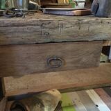 Raw oak carpenter's workbench