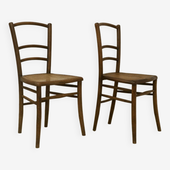 Pair of bistro chairs with canework. Ref Brunelle