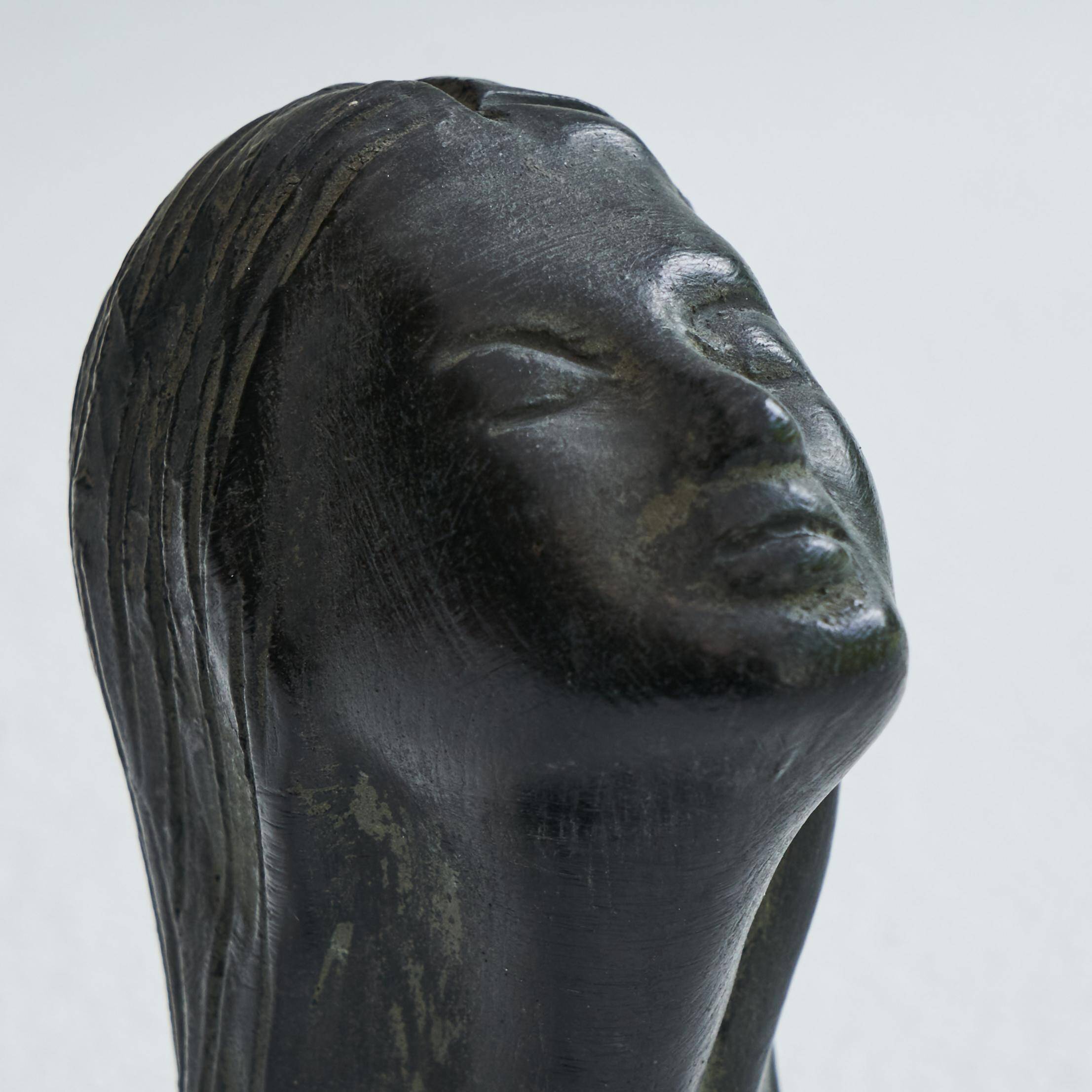Bucchero ceramic bust, 1950s
