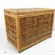 Coffee table or Chest in wicker, bamboo and wood of the 1960s Louis Sognot
