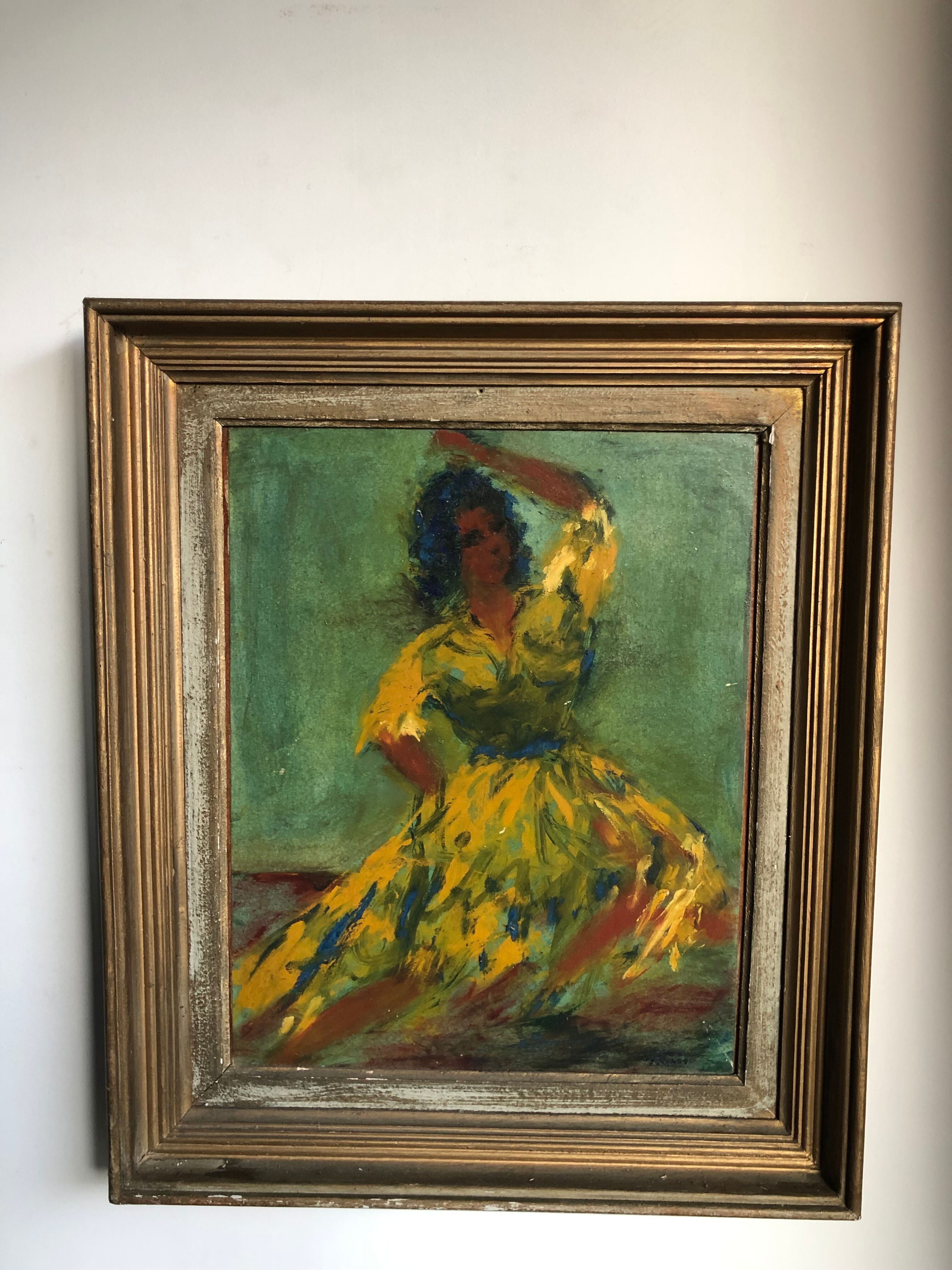 Spanish dancer oil on panel