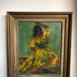 Spanish dancer oil on panel