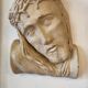 Head of jesus christ plaster sculpture signed courtin to hang
