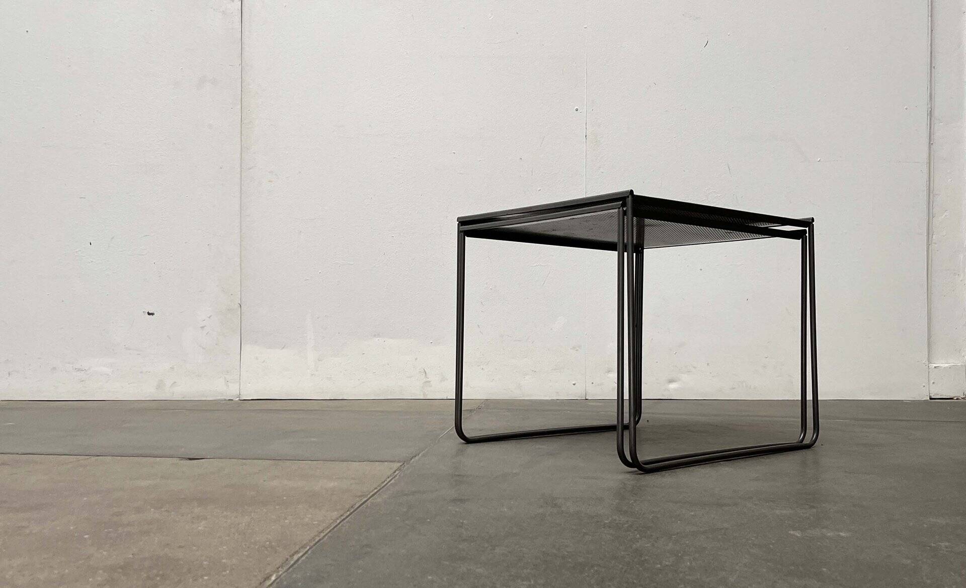 Postmodern perforated metal nesting side tables from Ikea, 1980s, set of 2.