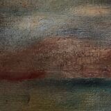 Oil on canvas signed woman on the beach