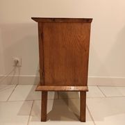 Bedside night table vintage compass feet and solid wood marquetteries
