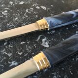 Guy Degrenne salad cutlery in stainless steel and bakelite