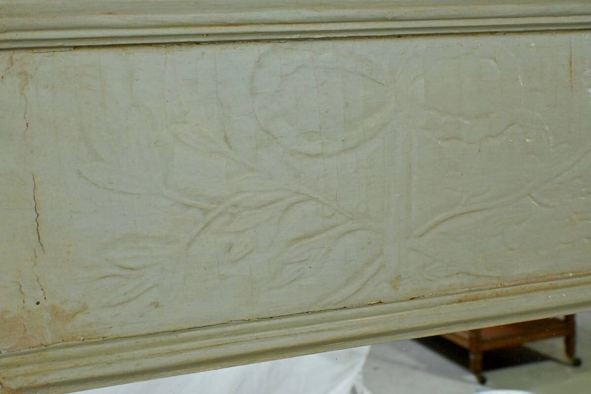 Painted wooden trumeau mirror, Louis XV style – first part of the 20th century
