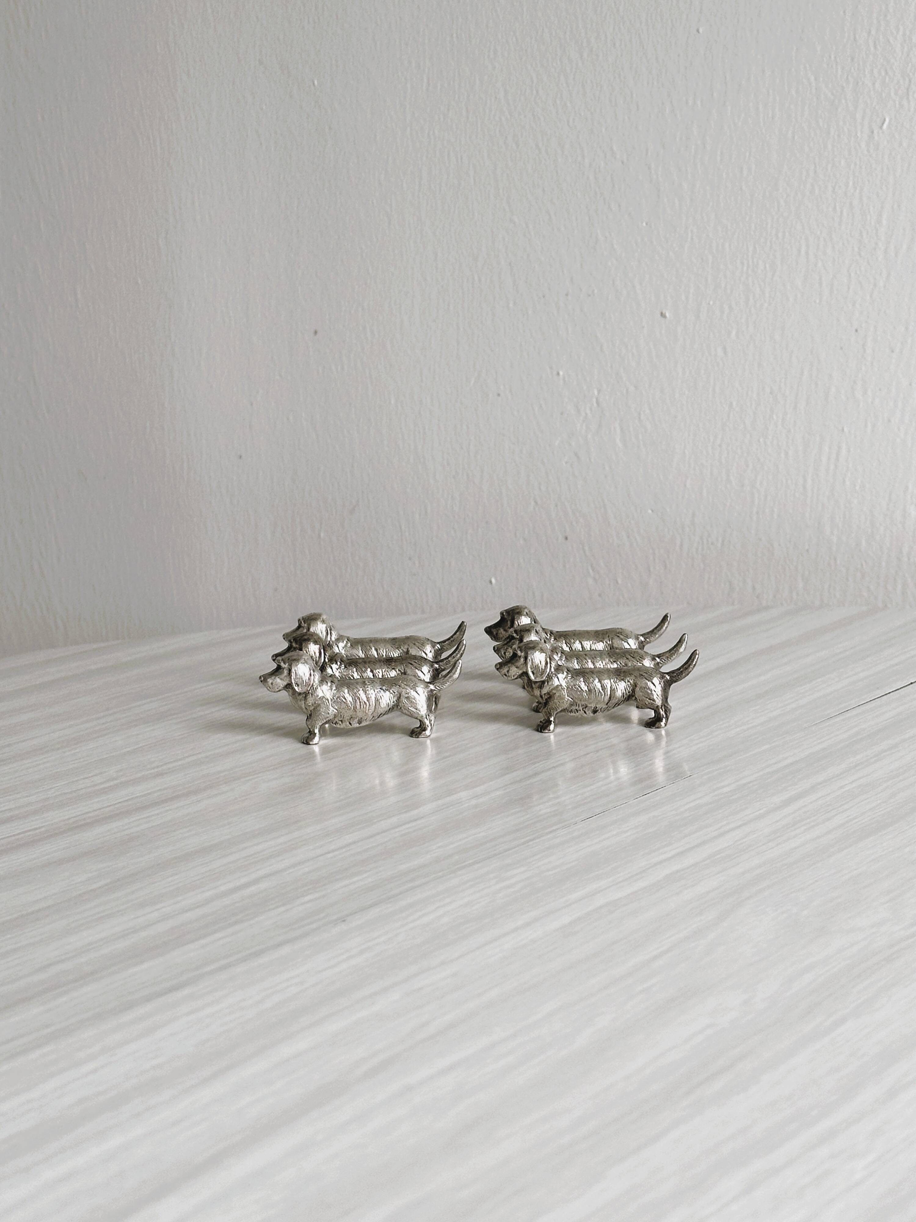 Lot de 6 porte-couteaux chien