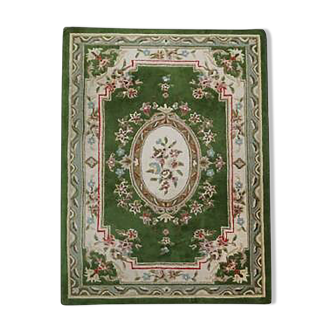 Tapis oriental en laine couleur verte 195 x 140 cm