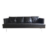 Canapé en cuir noir haut de gamme, Canapé Ligne Roset modèle Stricto Sensu