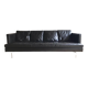 High-end black leather sofa, Ligne Roset model Stricto Sensu.