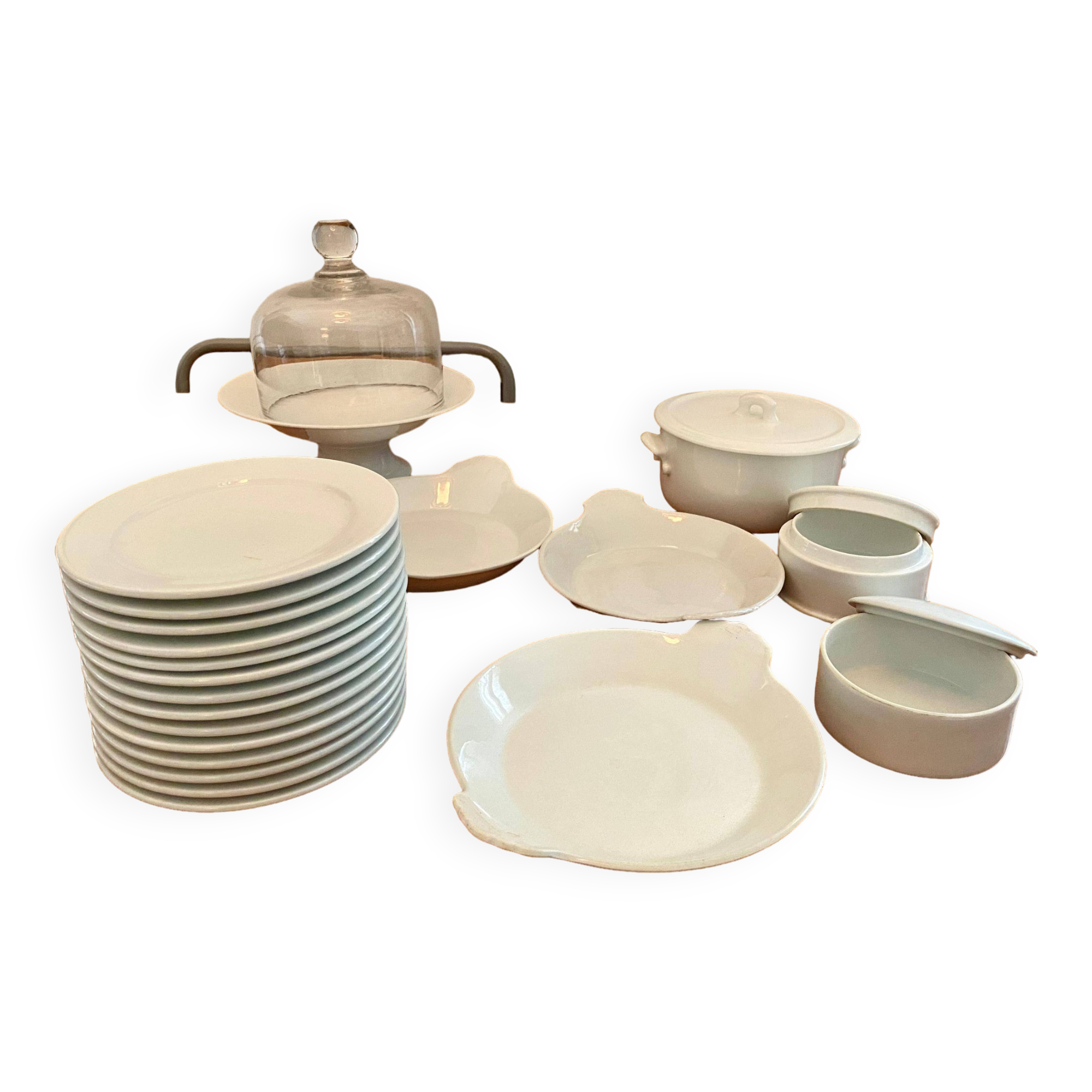 Lot of tableware (dishes, plates, etc.) - porcelain