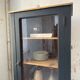 Old black storage window