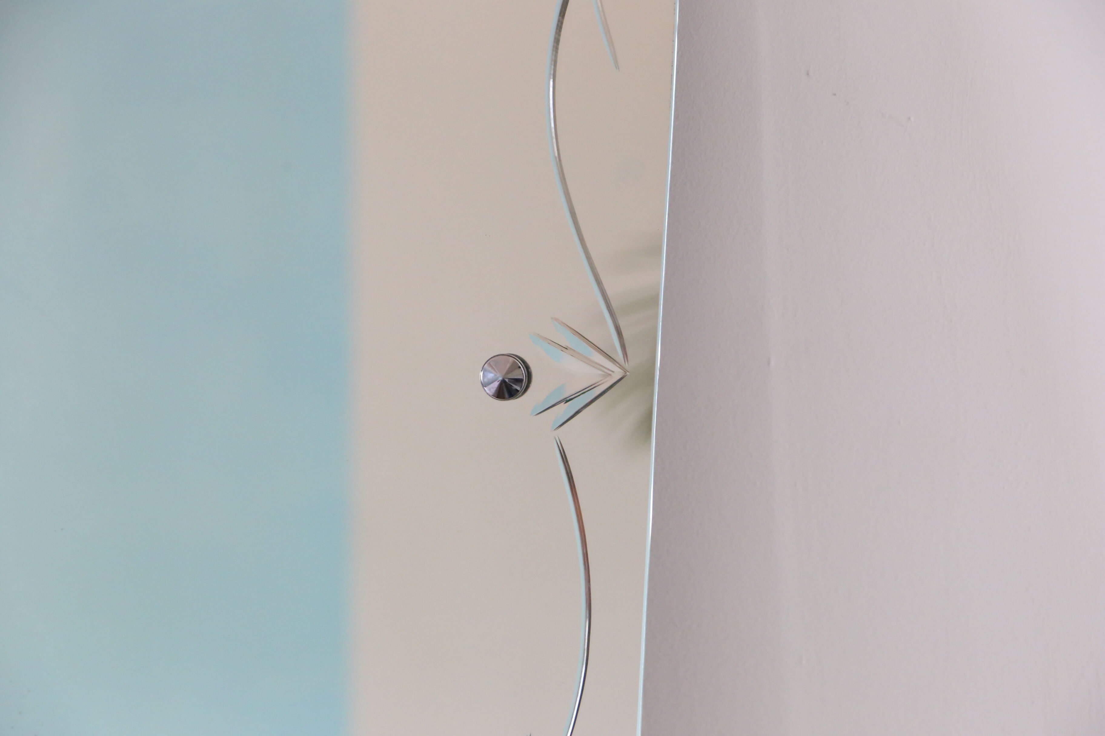 Bevelled, chiseled, antique, art deco wall mirror