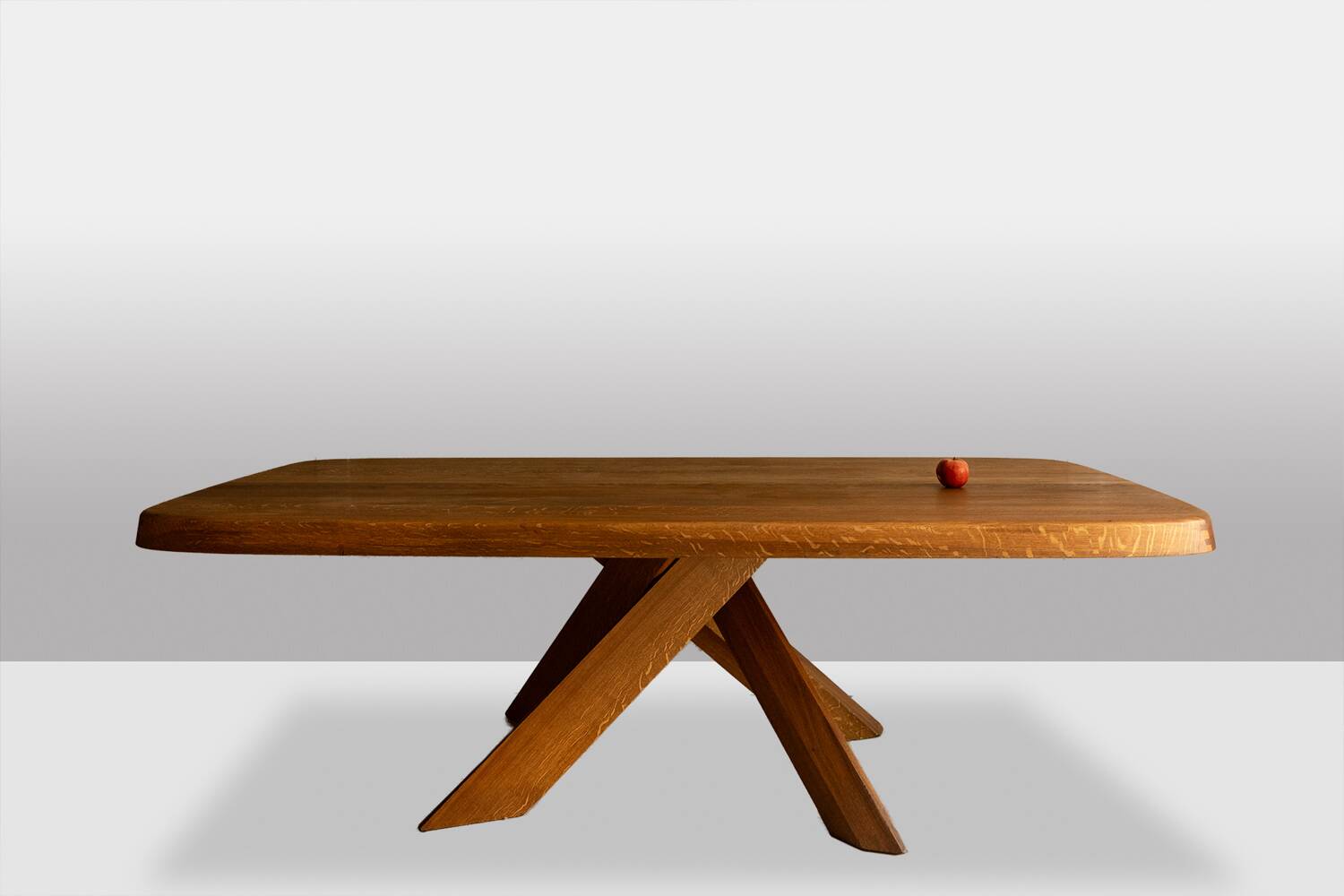 Pierre Chapo. Dining table model "T35D", in light oak.