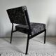 Pair of black metal and fabric armchairs, 1970s, restored.