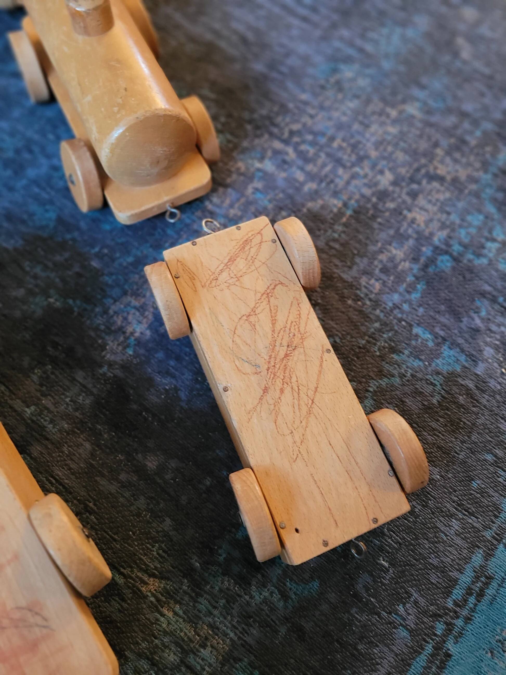 Old wooden train - beech toy