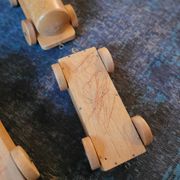 Train en bois ancien - jouet en hêtre