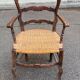 19th century Louis XV style office chair in solid wood and rattan