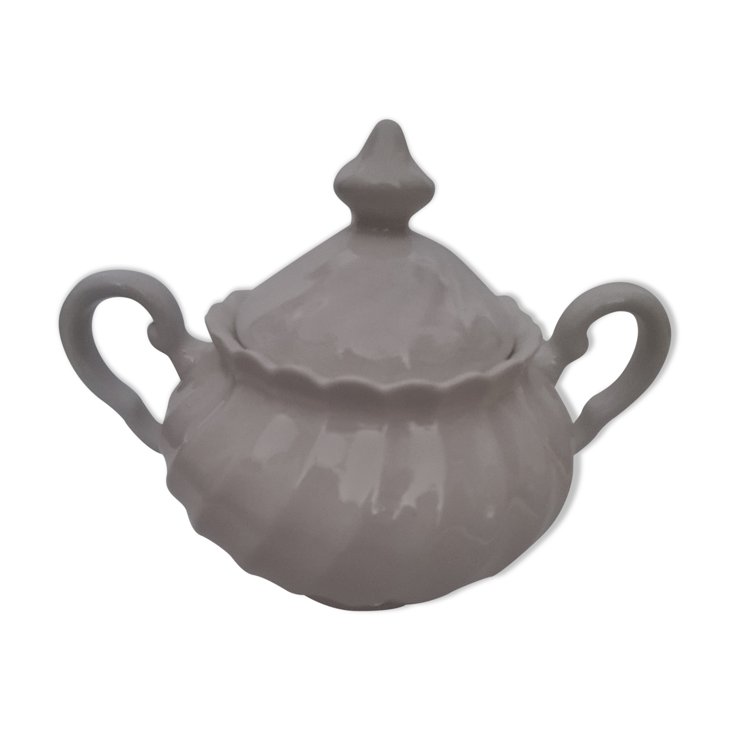 English white porcelain sugar bowl