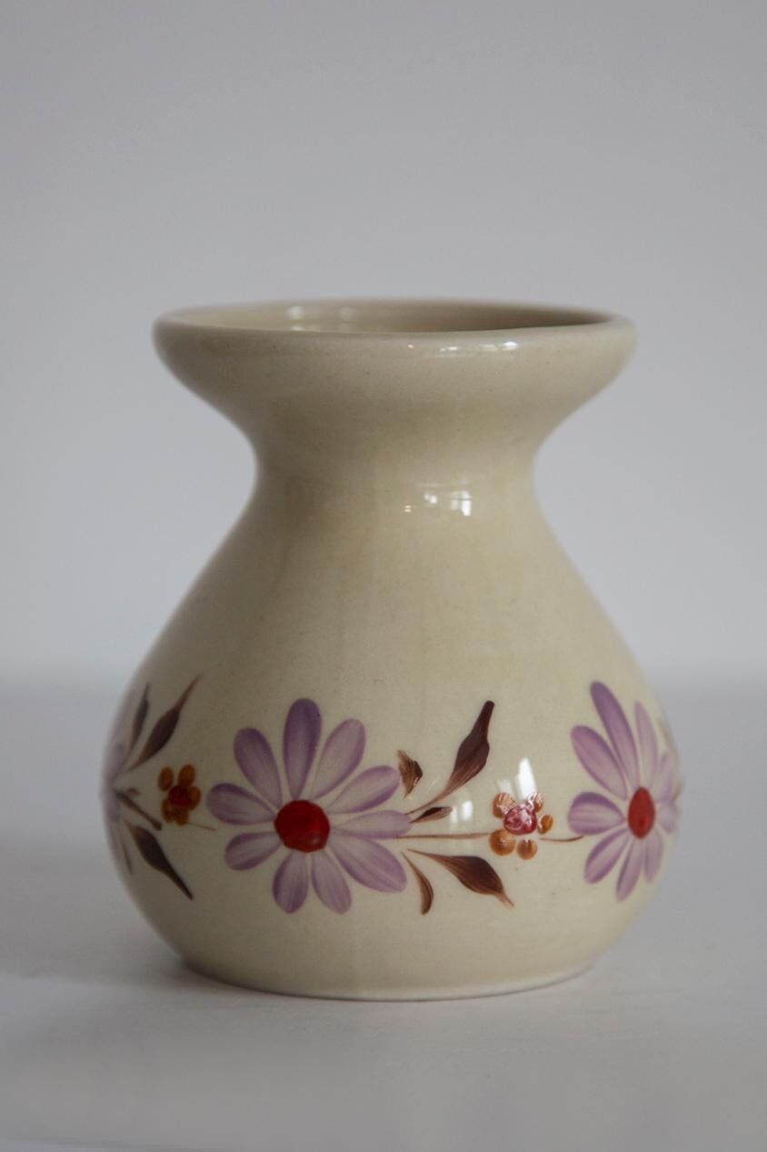 Vase en céramique beige Mid-Century des années 1960