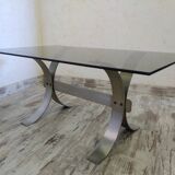 Table basse en verre années 70