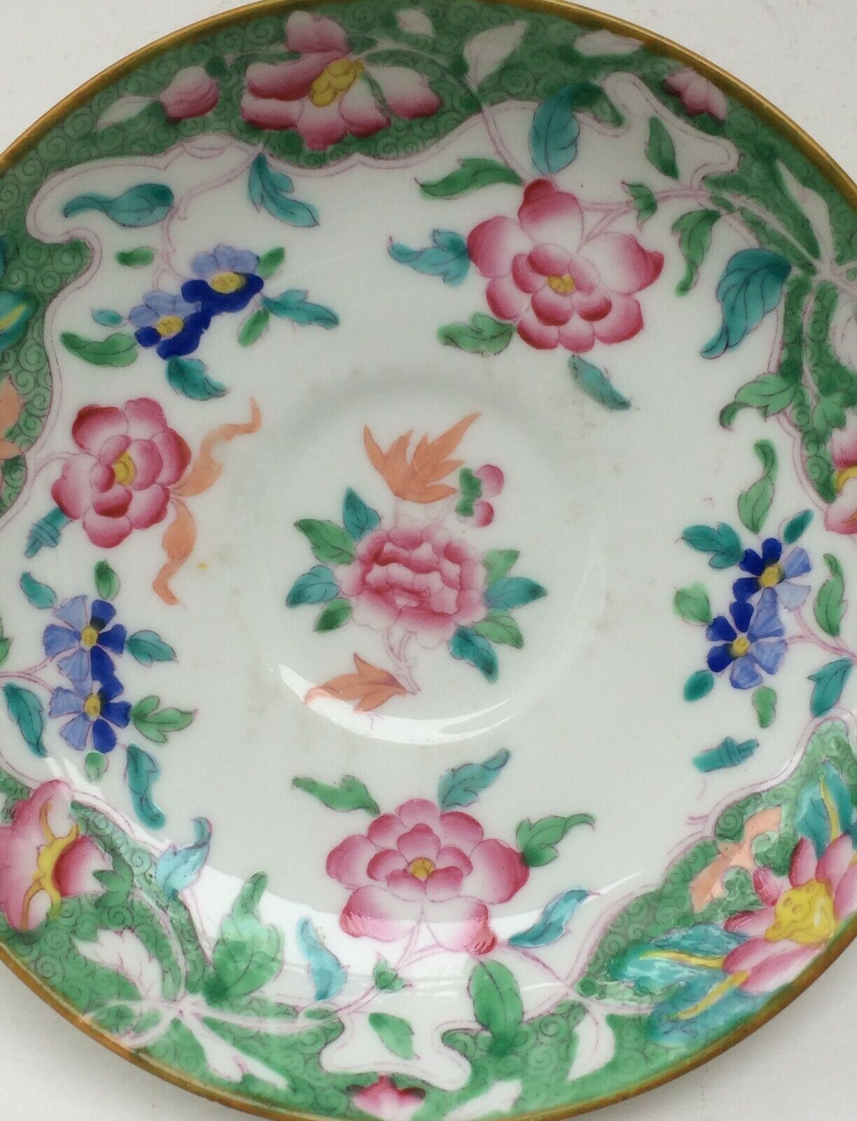 Minton 19th-century English porcelain flower under-cup