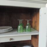 Vintage Parisian wardrobe, glass sublimated in verdigris