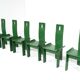Set of 6 Green Diago Chairs by Edoardo Landi for Nikol, 1970s