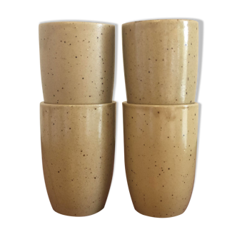 Set of 4 Digoin stoneware cups