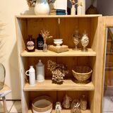 Raw wood display cabinet